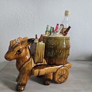 Unique Item, 1950'S Donkey Cart with Barrel and SPIRITS